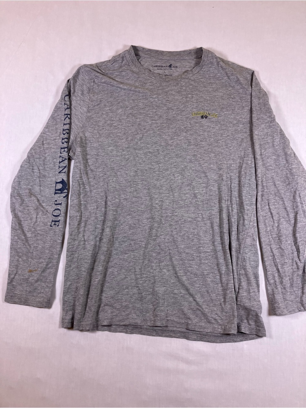 Caribbean Joe Men's Long Sleeve Crew Neck Shirt - Gray